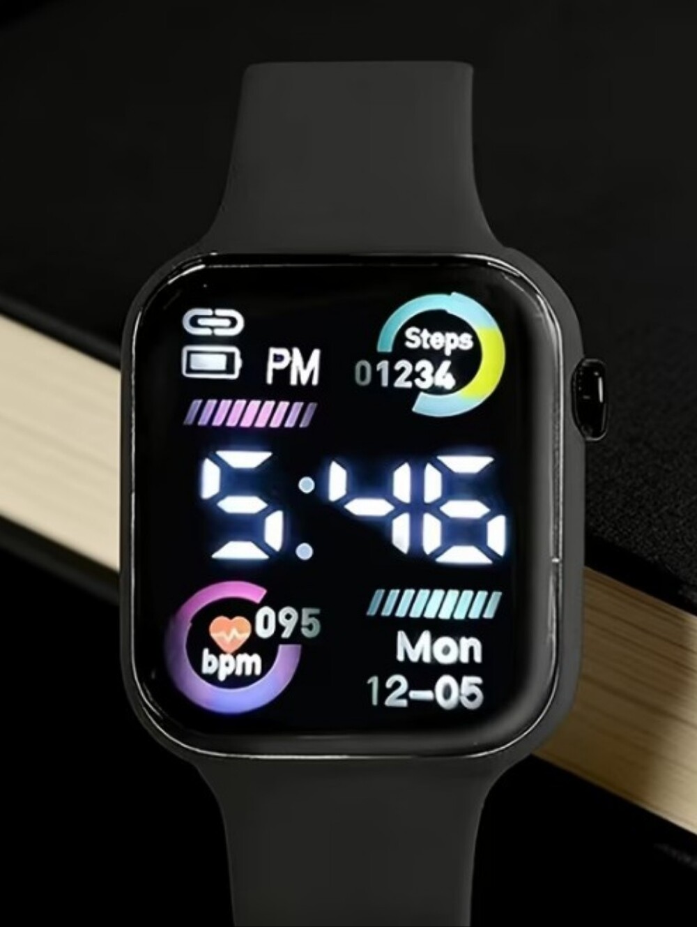 Smart Fitness Watch - Black LED